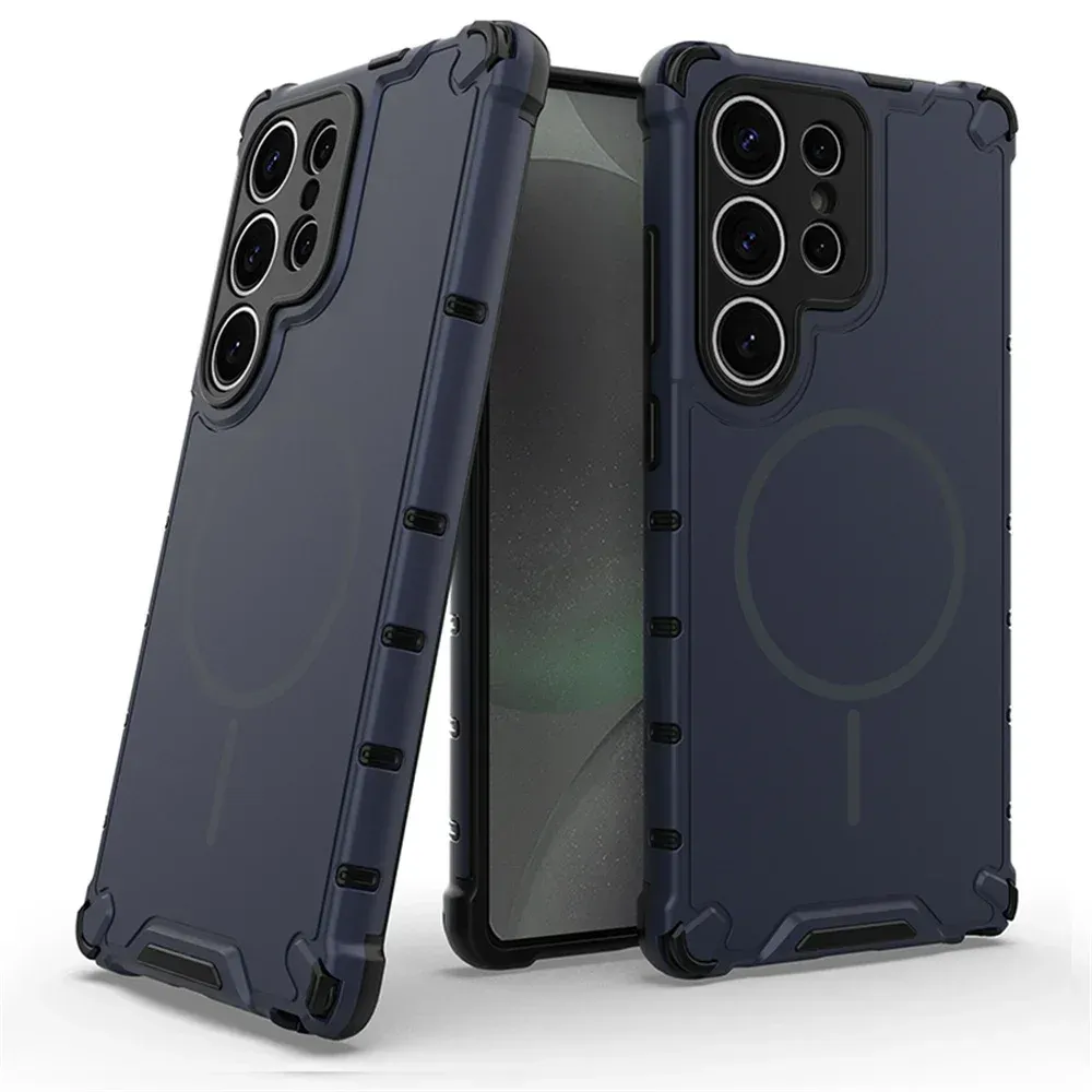 Coque magnétique antidérapante avec bumper, compatible Samsung S24, S25, S26 Plus, S23 Ultra, A56, A55, A54, A35, A34, A25, A15 et MagSafe 11