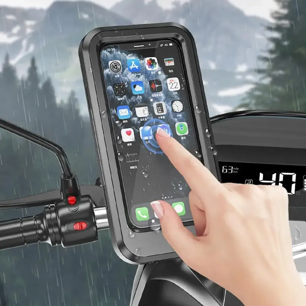 Support de téléphone étanche pour moto et vélo, rotatif à 360°, réglable et universel 4
