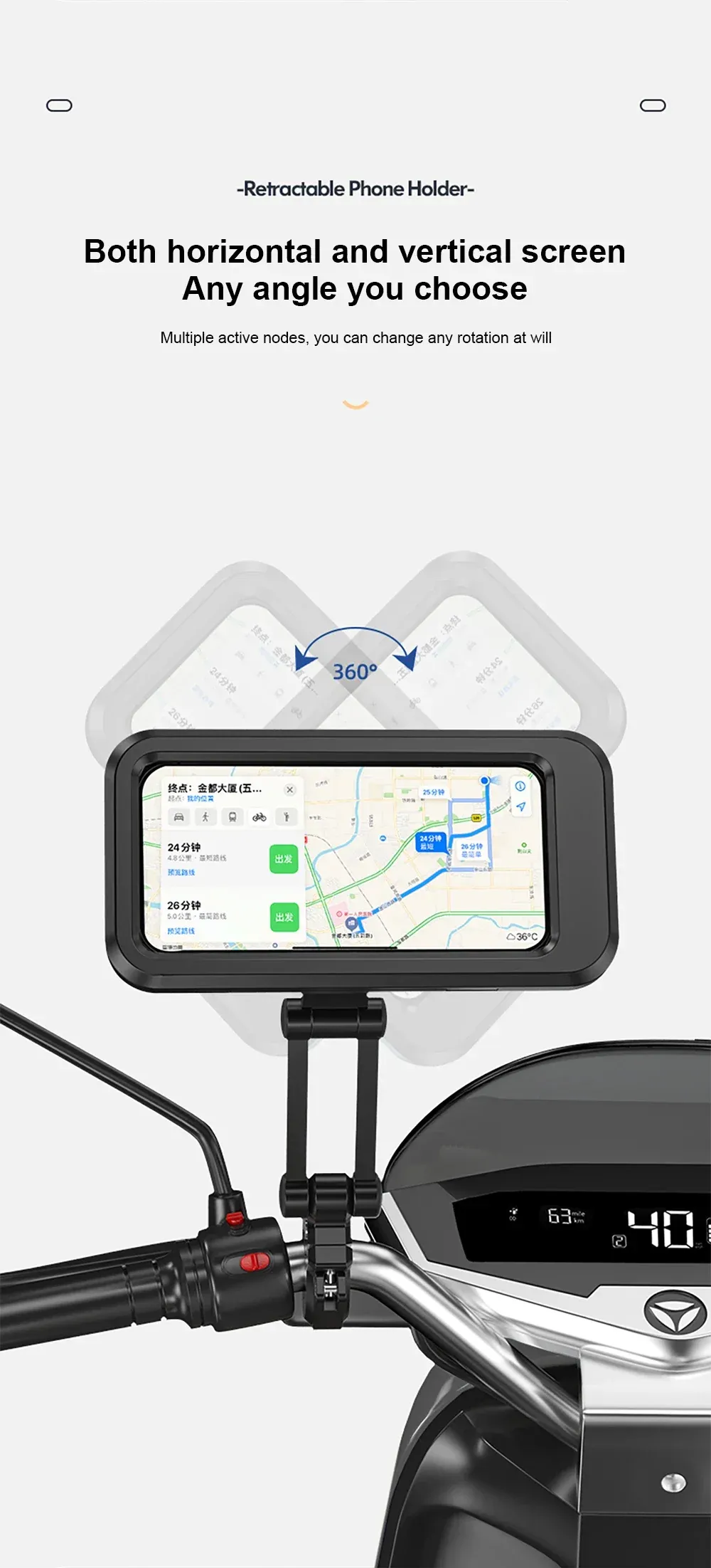 Support de téléphone, vue rapprochée