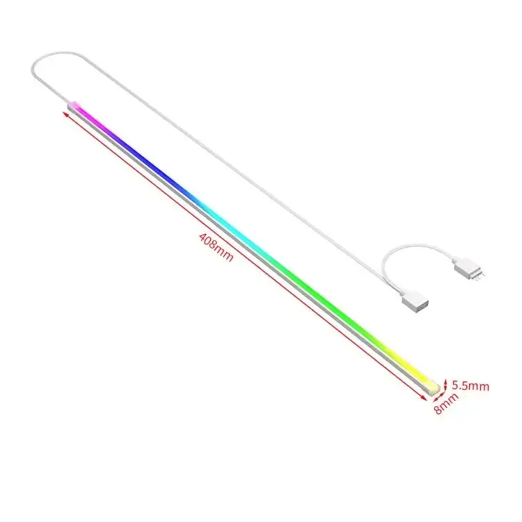COOLCIRC Bande LED ARGB 40 cm 5 V/3 broches pour carte mère PC, barre lumineuse d'ambiance colorée à faire soi-même 6