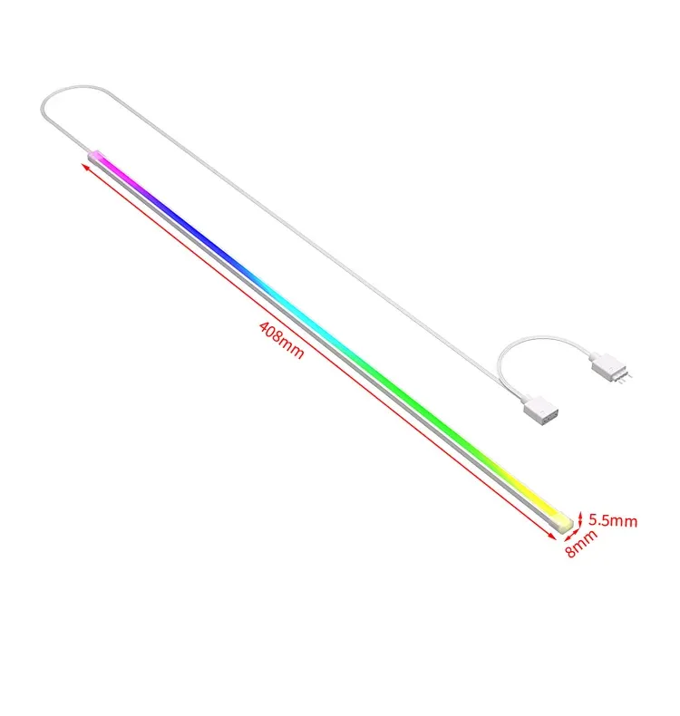 Barre lumineuse LED RVB éclairant un ordinateur