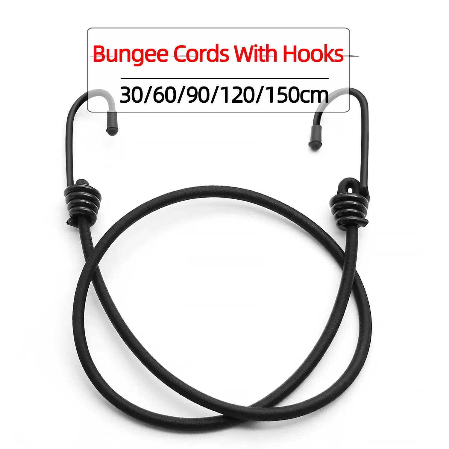 Sangle élastique haute élasticité avec crochets double J, 1 pièce, pour moto, vélo, bagages et camping - Image 1