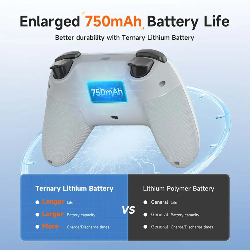 Manette de jeu sans fil EasySMX X05 – Contrôleur Bluetooth pour PC, smartphone, Switch et Steam, lumière RGB, effet Hall 4