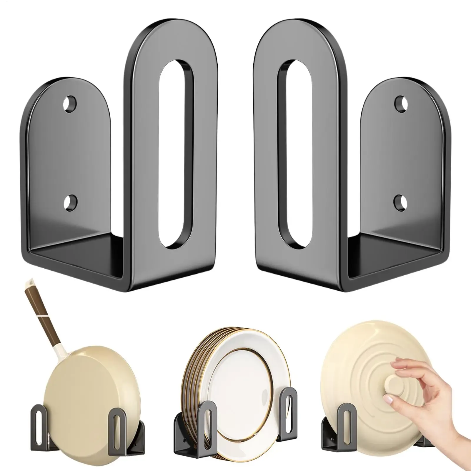 Étagère murale de rangement multifonctionnelle pour cuisine : planches à découper, couvercles de casseroles, éponges et accessoires de salle de bain 1