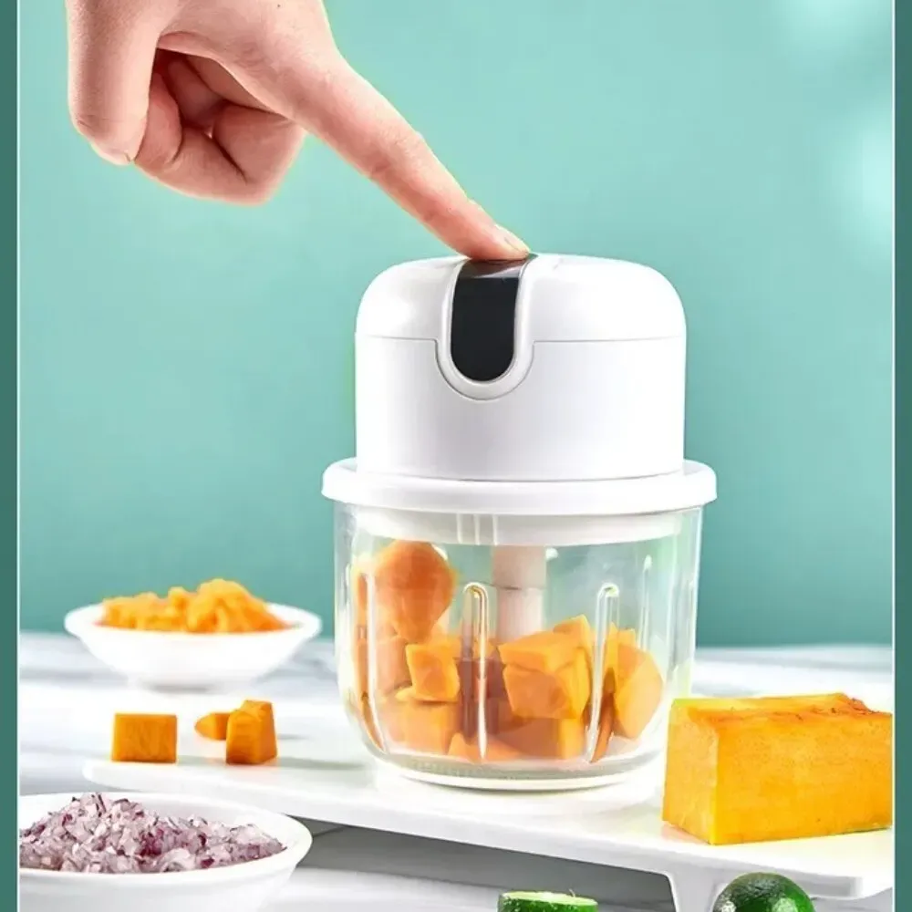 Hachoir électrique portable à ail multifonction, mini robot USB rechargeable pour ail, légumes et viande 2