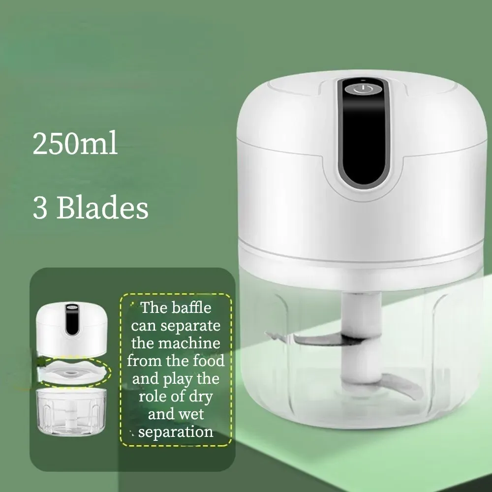Hachoir électrique portable à ail multifonction, mini robot USB rechargeable pour ail, légumes et viande 10