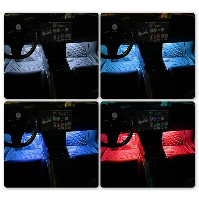 Bande LED d'ambiance pour habitacle de voiture, kit de rétroéclairage USB 5 V, lampe néon décorative 2