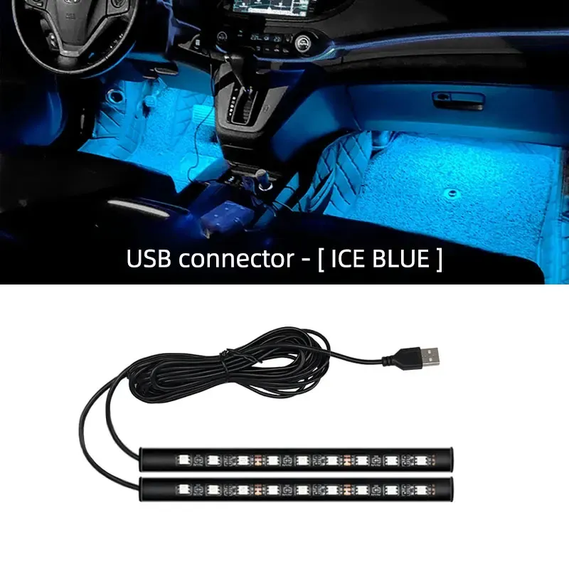 Bande LED d'ambiance pour habitacle de voiture, kit de rétroéclairage USB 5 V, lampe néon décorative 11