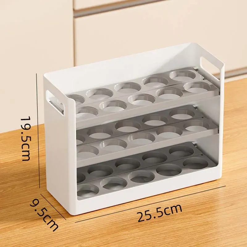 Nouveau bac de rangement pour œufs amélioré, pliable, pour porte latérale de réfrigérateur, organisateur pour 30 œufs, distributeur de rangement 5