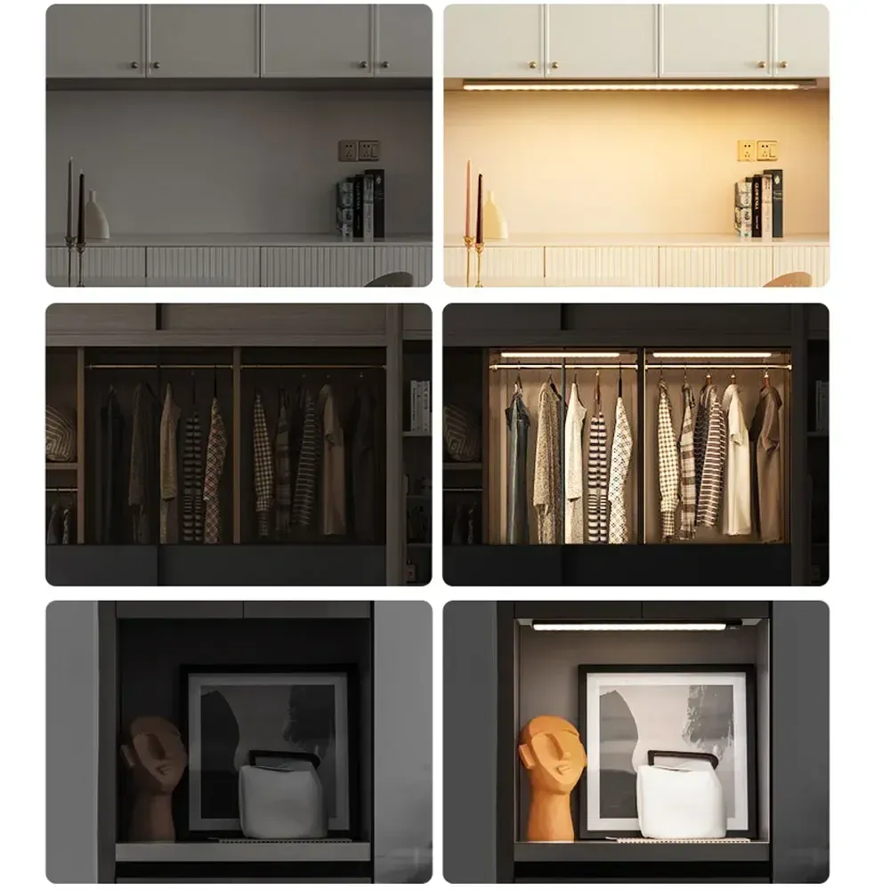 Barre lumineuse LED à détection de mouvement rechargeable par USB, idéale pour la cuisine et la garde-robe – 30 cm, 40 cm, 50 cm 4