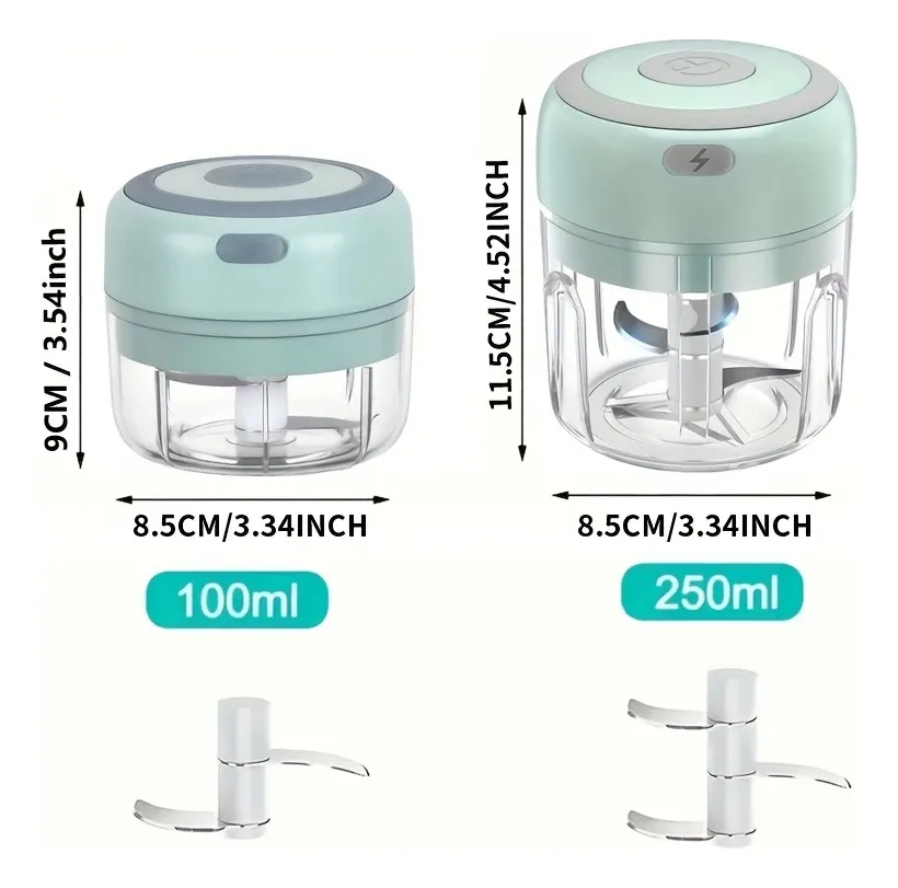 Mini hachoir électrique en situation d'usage
