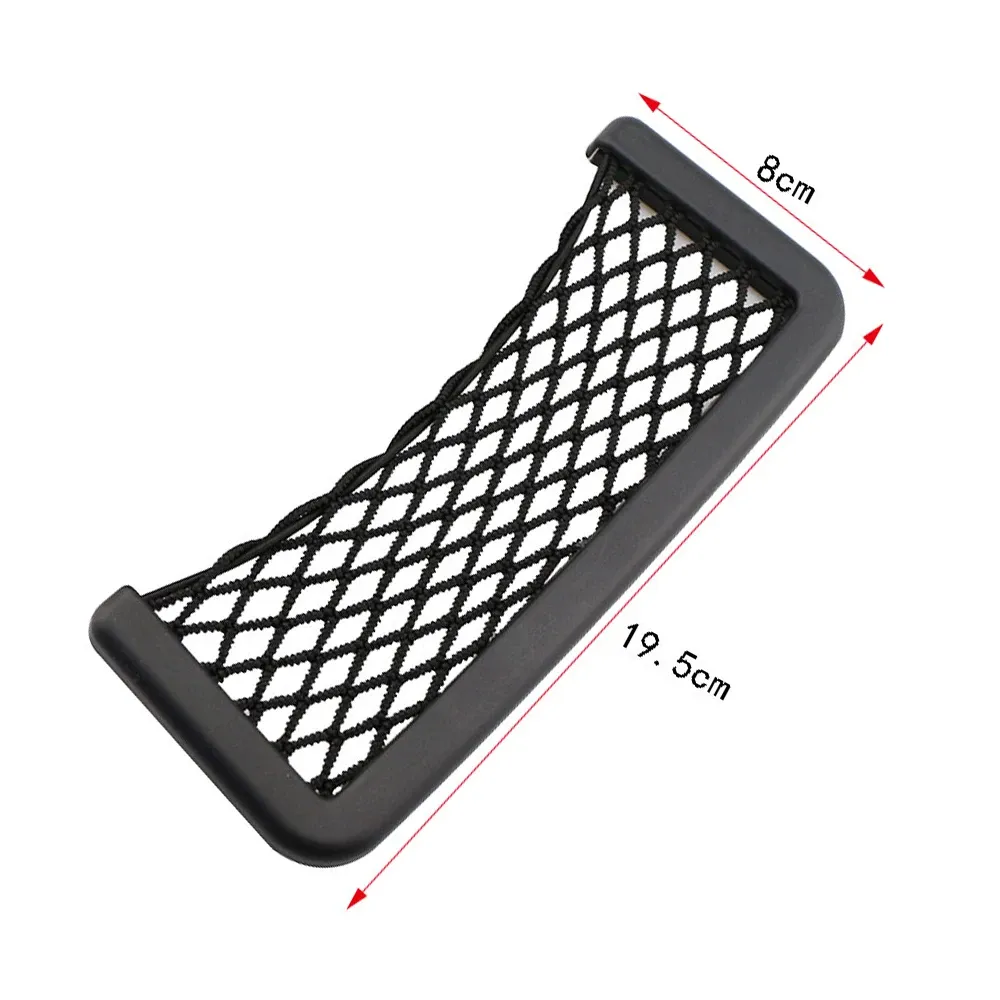 Sac de rangement pour organisateur de voiture avec filet et support de téléphone, dimensions 19,5 x 8 cm et 8 x 14,5 cm, modèle universel 8