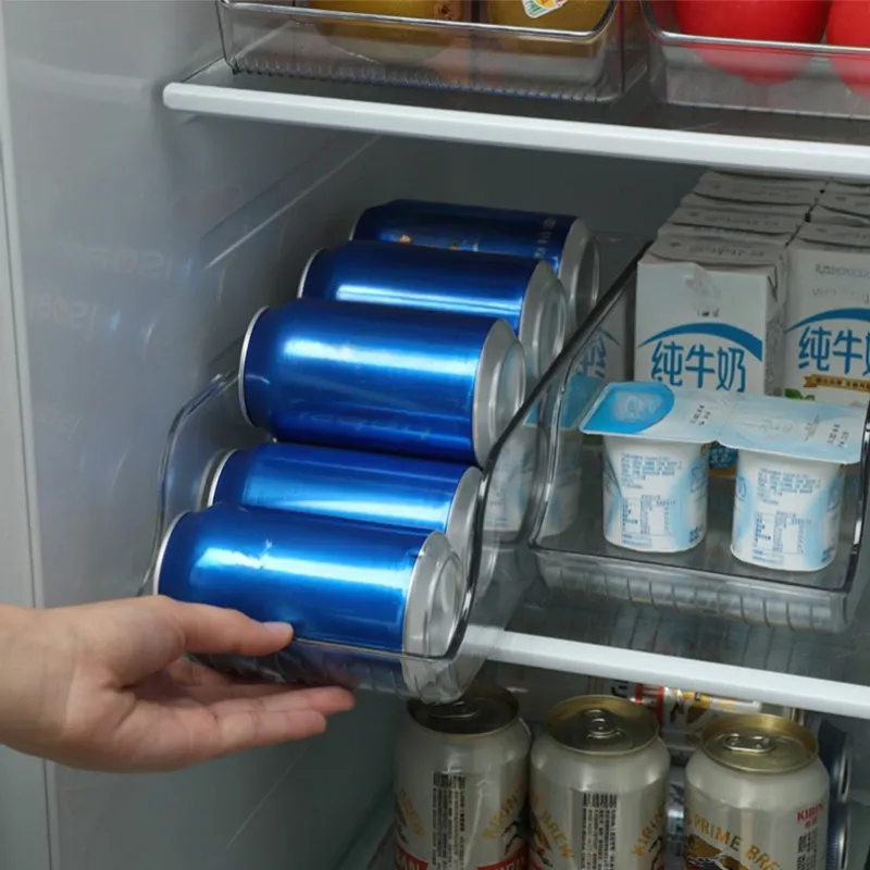 Boîtes de rangement pour cuisine avec distributeur de canettes et organisateurs de réfrigérateur et congélateur 3