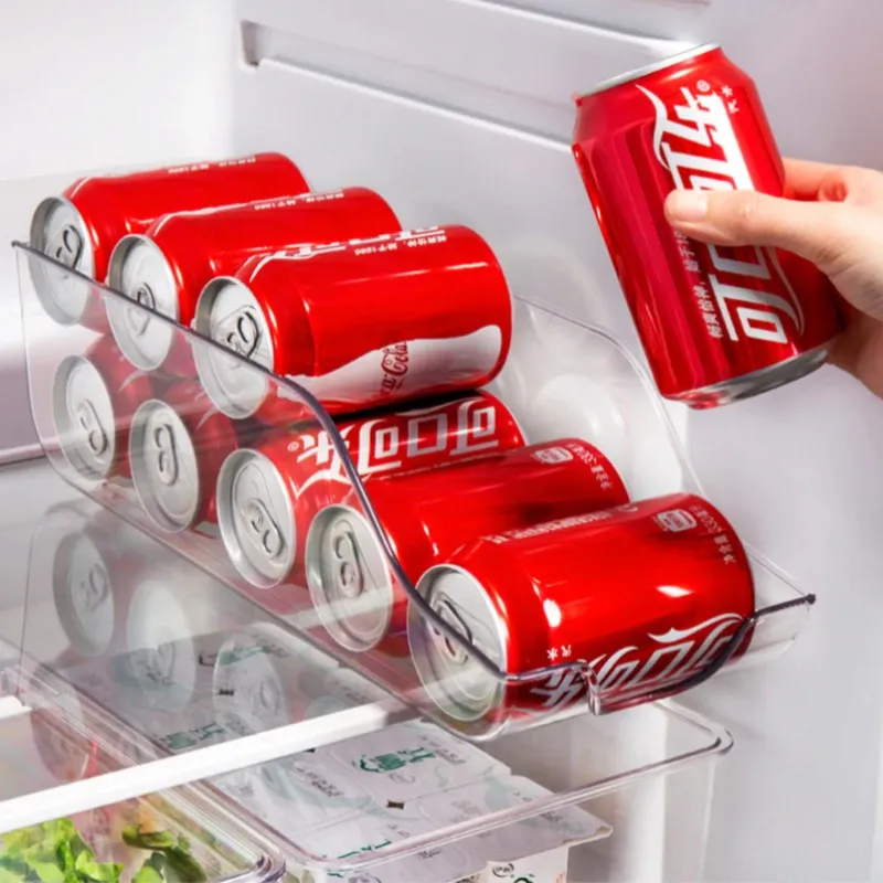Boîtes de rangement pour cuisine avec distributeur de canettes et organisateurs de réfrigérateur et congélateur 4