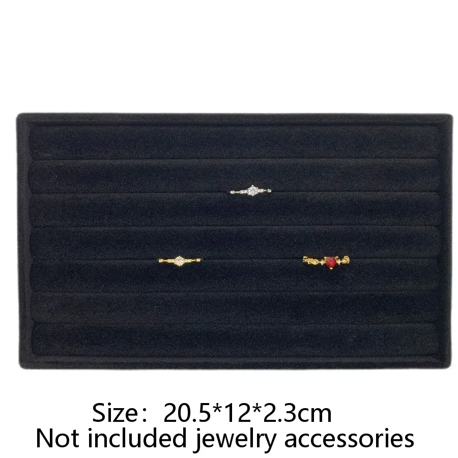 Écrin de rangement portable en velours pour bijoux, présentoir empilable pour bagues, boucles d'oreilles et colliers 20