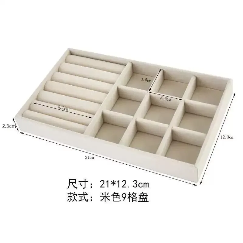 Écrin de rangement portable en velours pour bijoux, présentoir empilable pour bagues, boucles d'oreilles et colliers 23