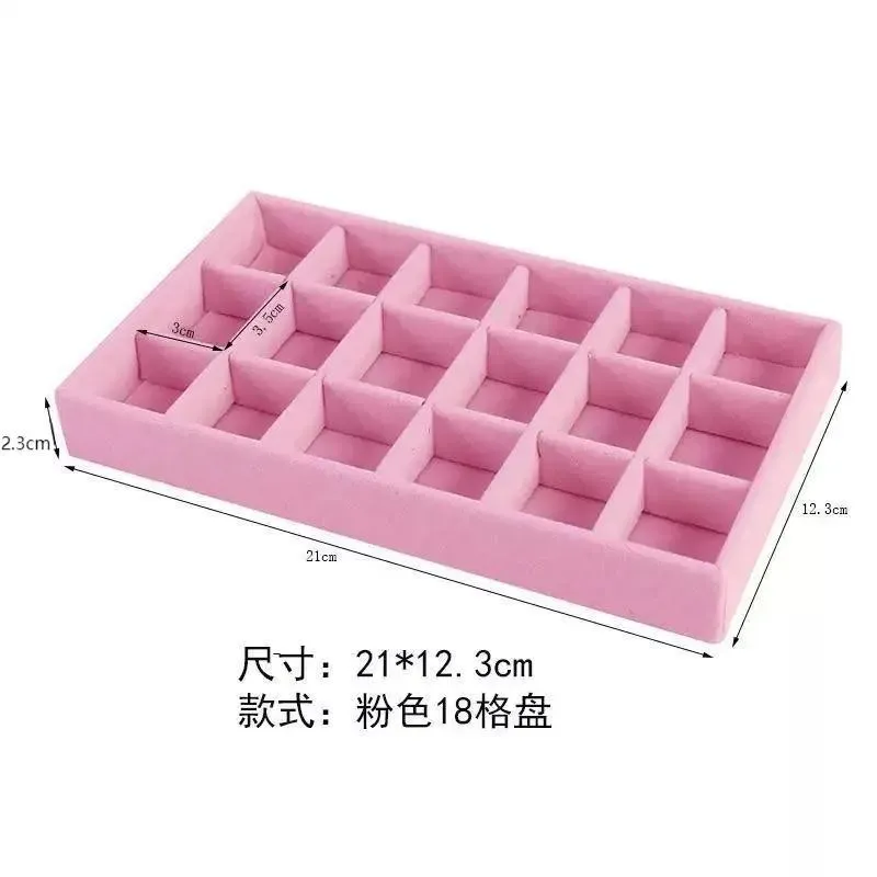 Écrin de rangement portable en velours pour bijoux, présentoir empilable pour bagues, boucles d'oreilles et colliers 16