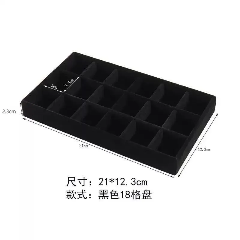 Écrin de rangement portable en velours pour bijoux, présentoir empilable pour bagues, boucles d'oreilles et colliers 17