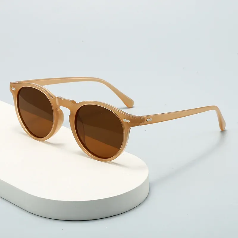 Lunettes de soleil rondes vintage unisexes, polarisées, protection UV400 - Image 1