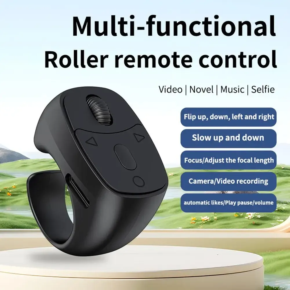 Télécommande Bluetooth sans fil à anneau de défilement rechargeable, pour contrôle vidéo et tourne-page 4