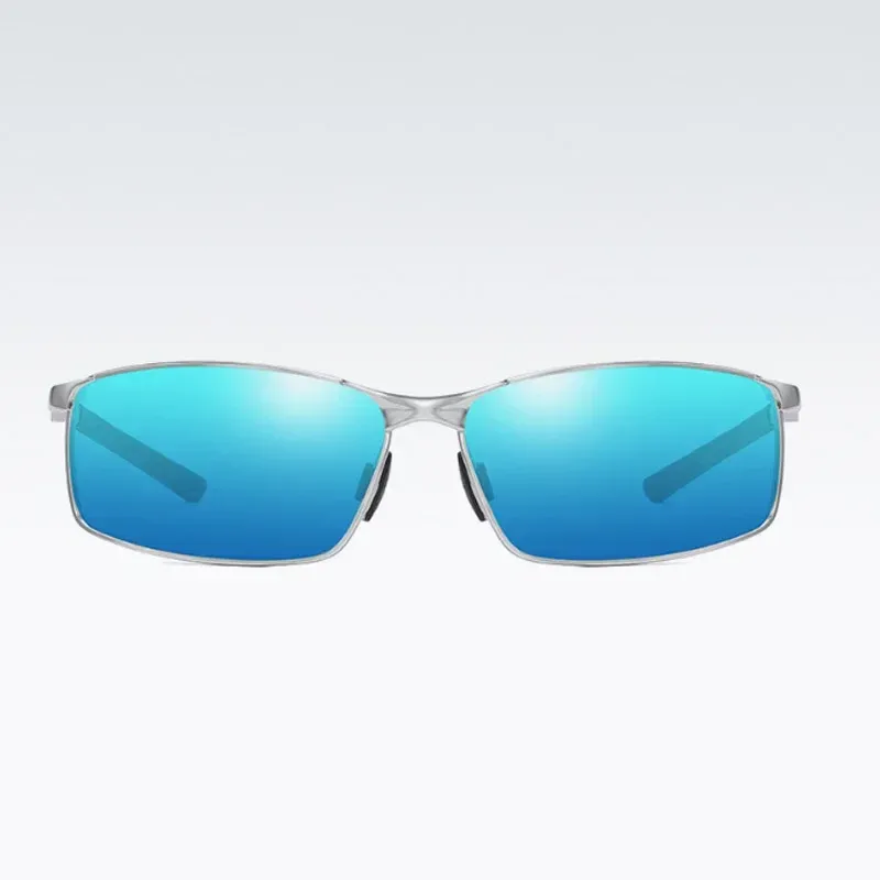 Lunettes de soleil photochromiques polarisées pour hommes, monture carrée en métal, lunettes de conduite, lunettes de cyclisme pour sports de plein air, protection UV400 2