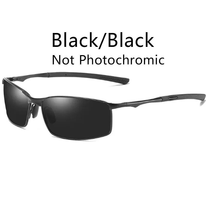 Lunettes de soleil photochromiques polarisées pour hommes, monture carrée en métal, lunettes de conduite, lunettes de cyclisme pour sports de plein air, protection UV400 14