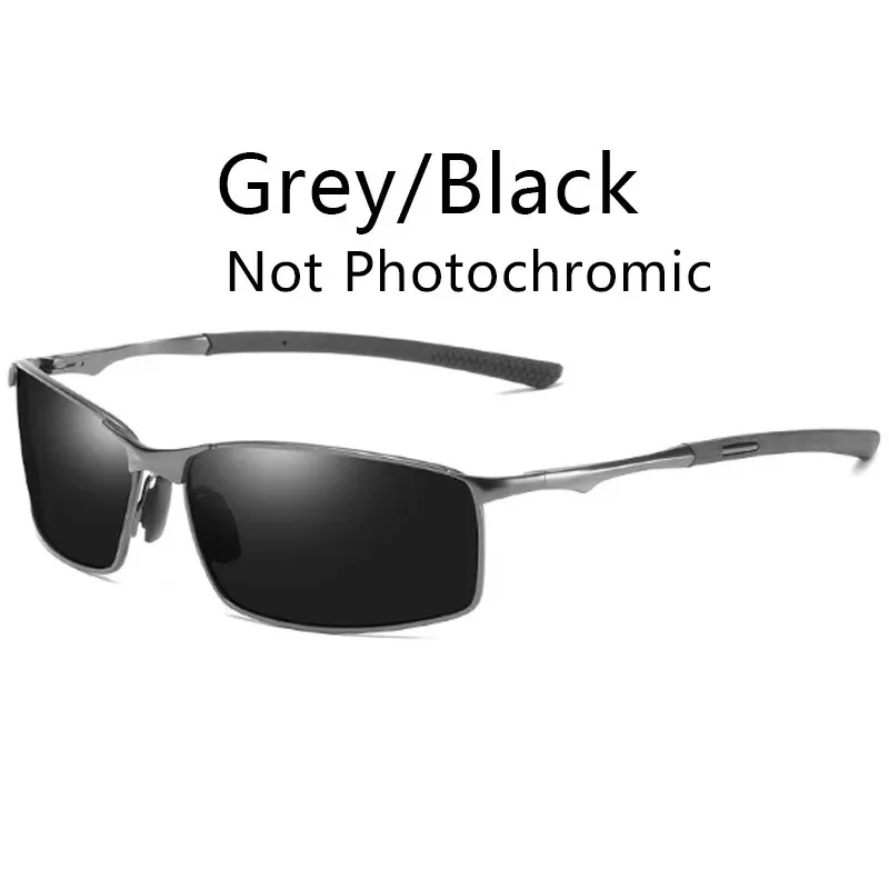 Lunettes de soleil photochromiques polarisées pour hommes, monture carrée en métal, lunettes de conduite, lunettes de cyclisme pour sports de plein air, protection UV400 13