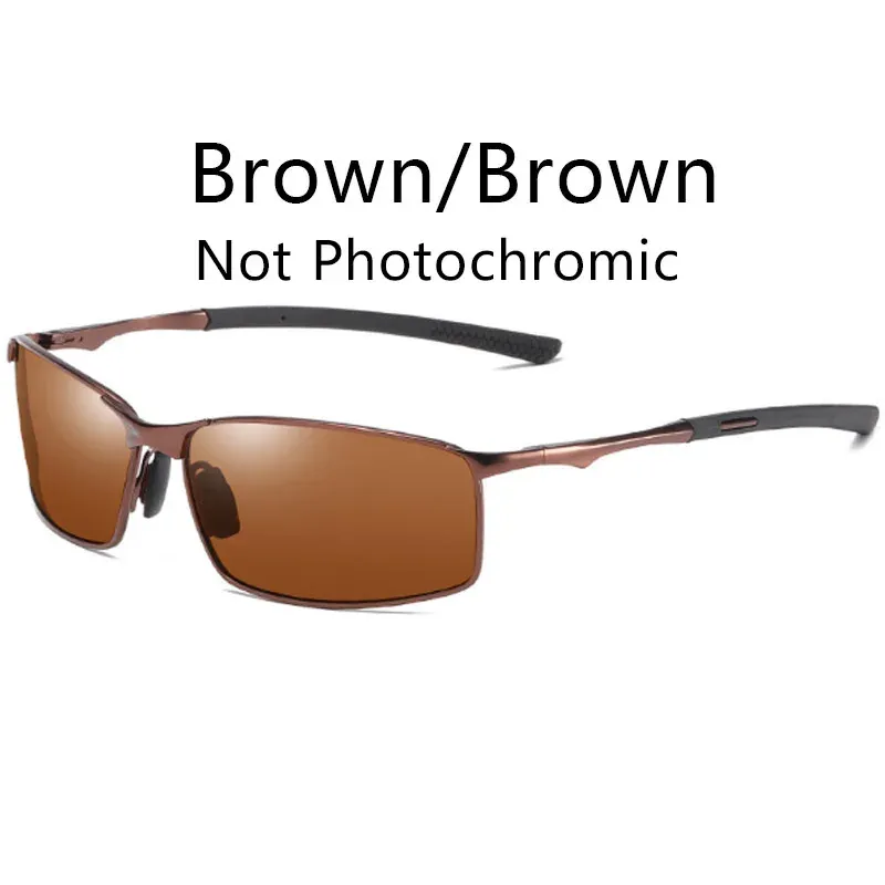 Lunettes de soleil photochromiques polarisées pour hommes, monture carrée en métal, lunettes de conduite, lunettes de cyclisme pour sports de plein air, protection UV400 10