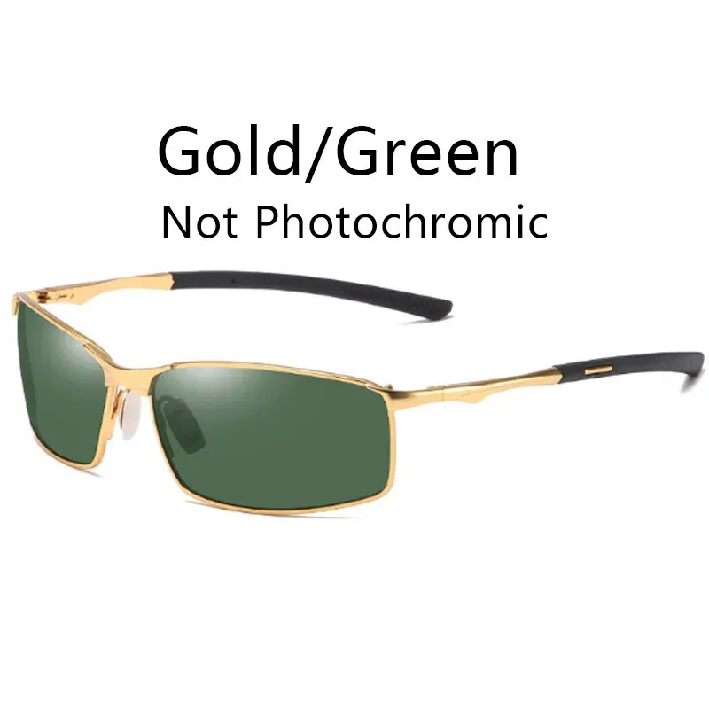 Lunettes de soleil photochromiques polarisées pour hommes, monture carrée en métal, lunettes de conduite, lunettes de cyclisme pour sports de plein air, protection UV400 9