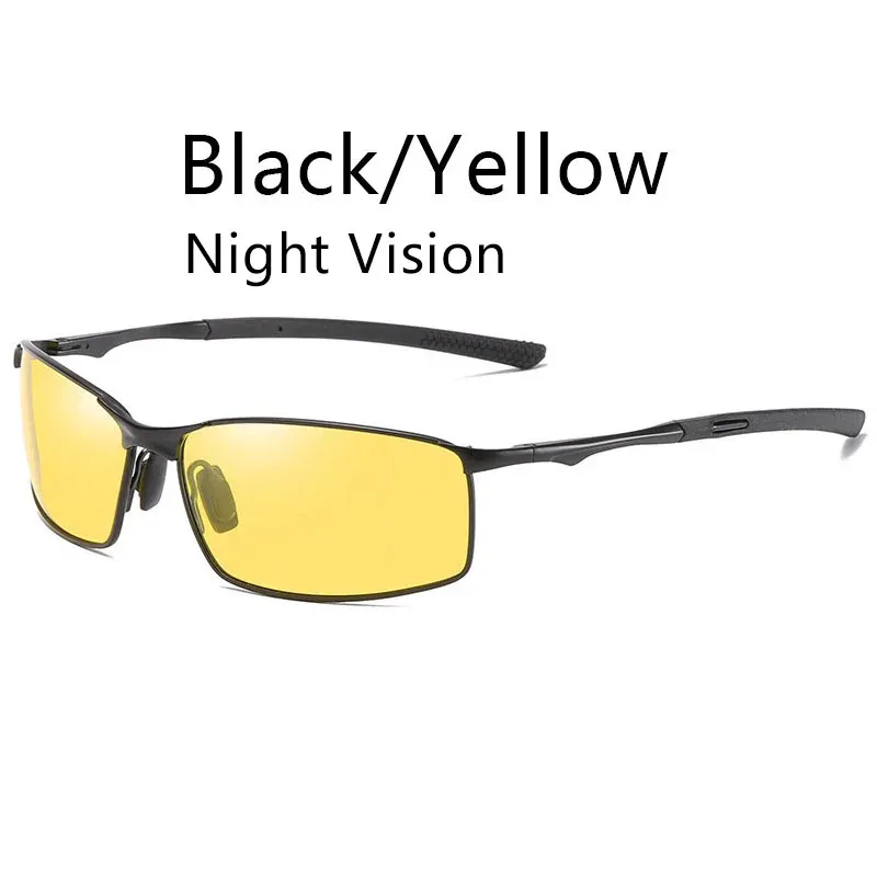 Lunettes de soleil photochromiques polarisées pour hommes, monture carrée en métal, lunettes de conduite, lunettes de cyclisme pour sports de plein air, protection UV400 11