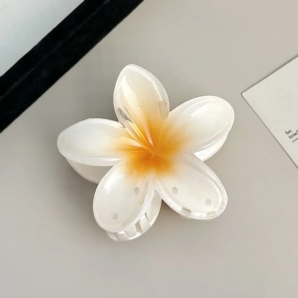 Pinces à cheveux fleur d'œuf, pinces de plage hawaïennes, épingles à cheveux bohèmes pour filles, accessoire capillaire Dopamine Y2K 6