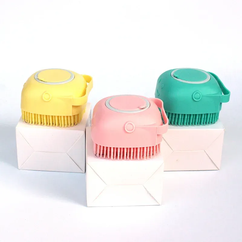 Brosse de bain en silicone pour chien