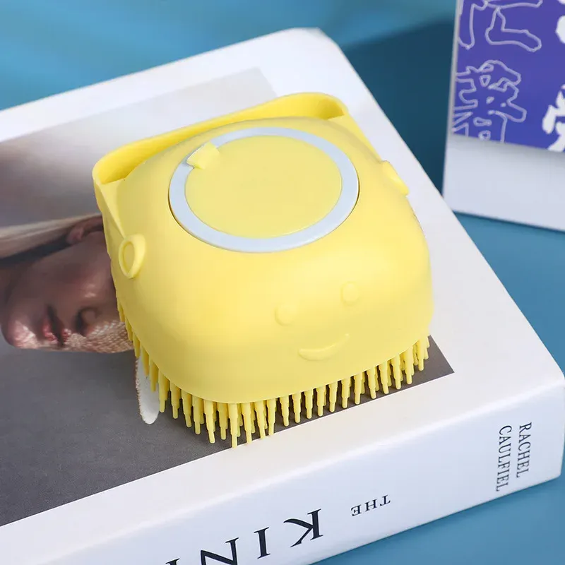 Brosse de bain en silicone pour animaux de compagnie, brosse de massage et épilateur pour chats et chiens 8