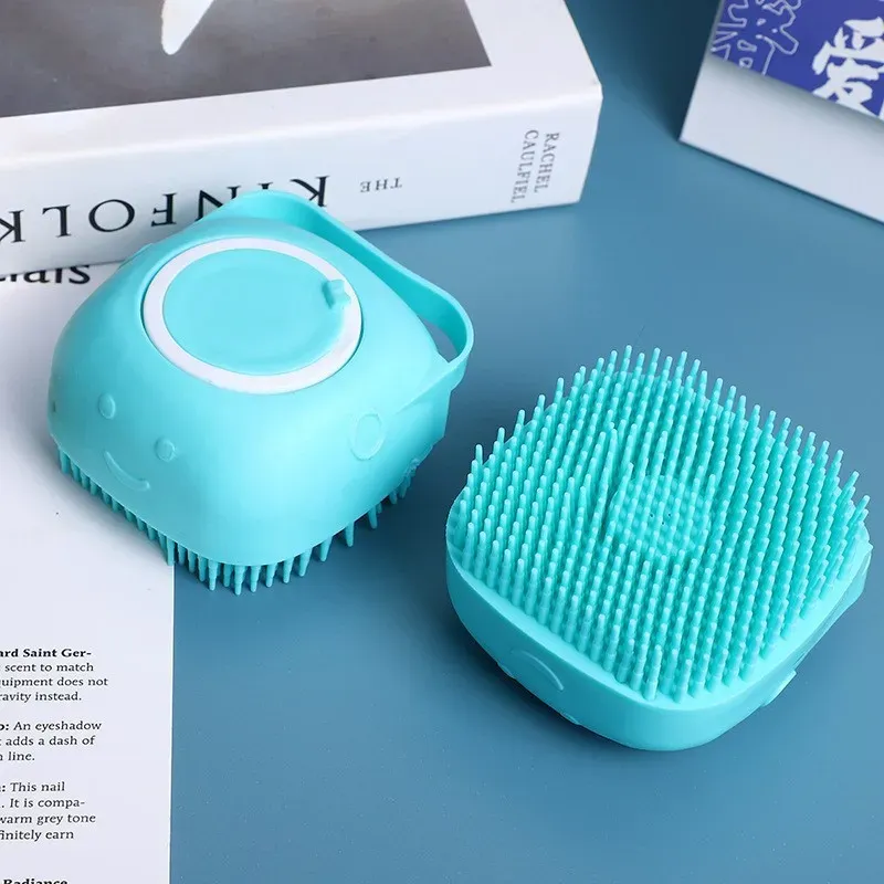 Brosse de bain en silicone pour animaux de compagnie, brosse de massage et épilateur pour chats et chiens 6