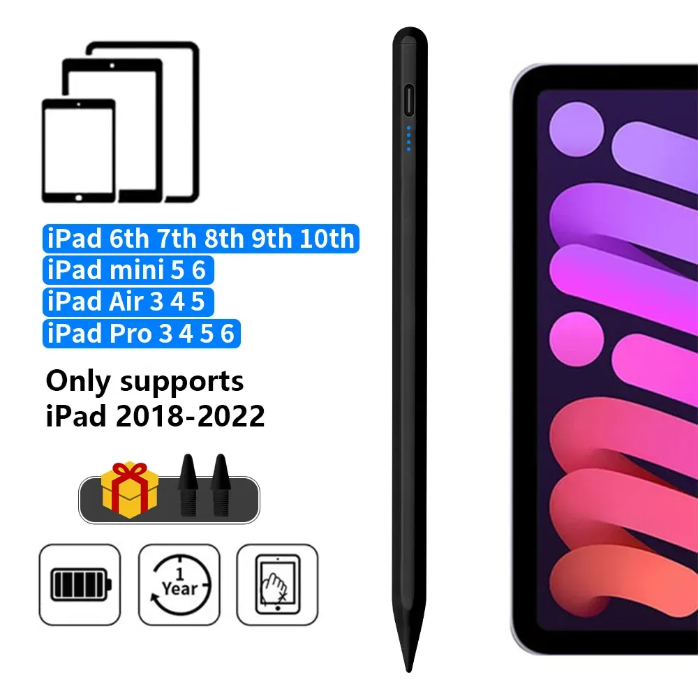 Stylet pour Apple Pencil avec indicateurs LED et rejet de paume, compatible iPad 2018-2026 7