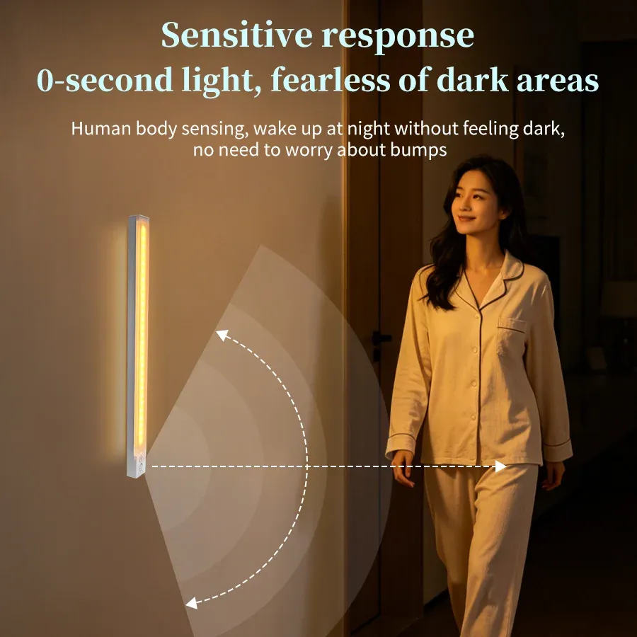 Veilleuse LED rechargeable à détecteur de mouvement magnétique, éclairage RVB dégradé pour armoire et cuisine 3
