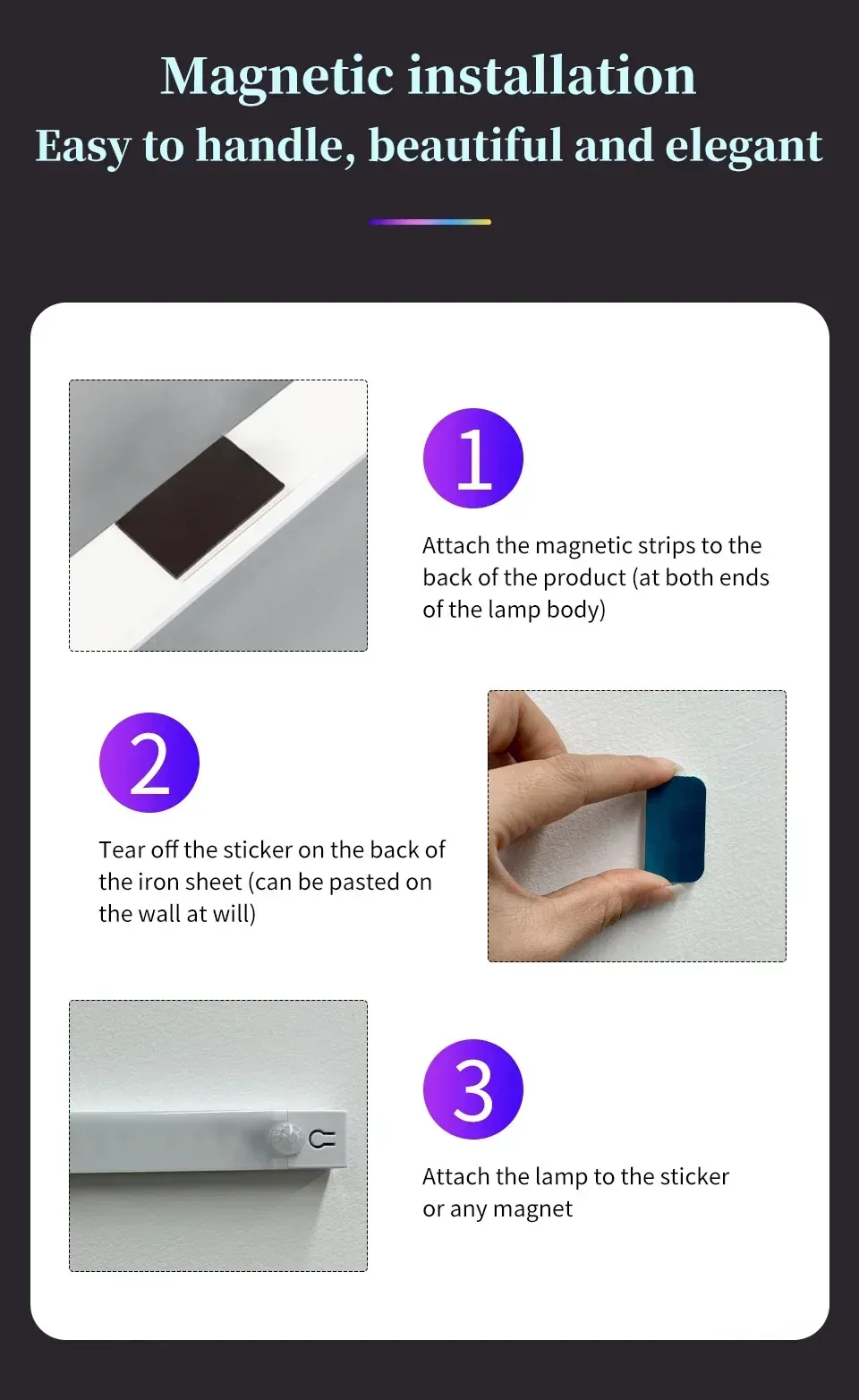 Lampe LED magnétique en situation