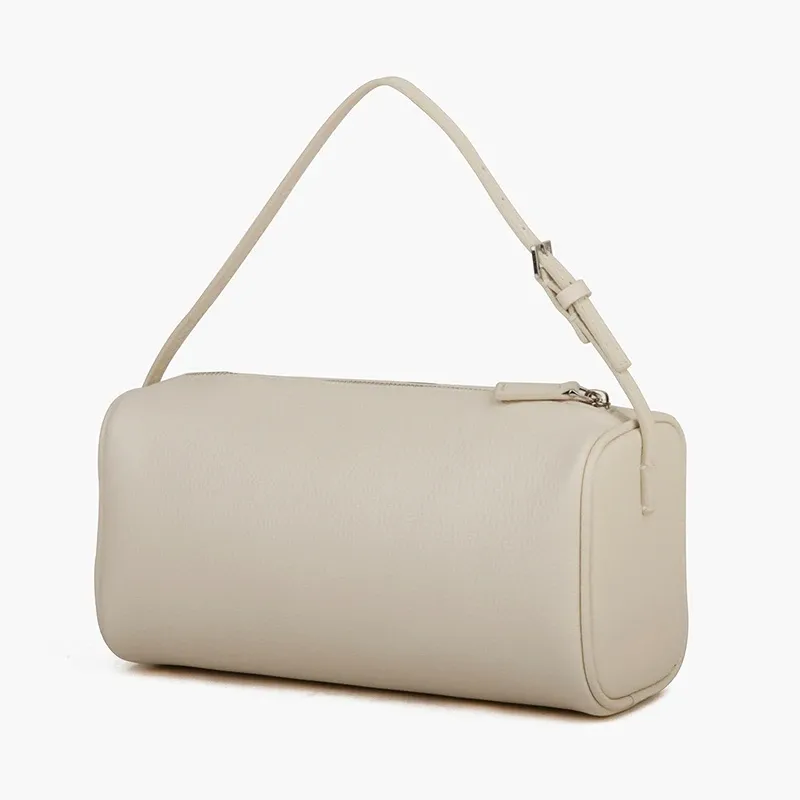 Matna Mini sac à main en cuir véritable pour femme, en cuir de veau entièrement grainé, sac bandoulière en forme de tonneau à bandoulière initiée 8