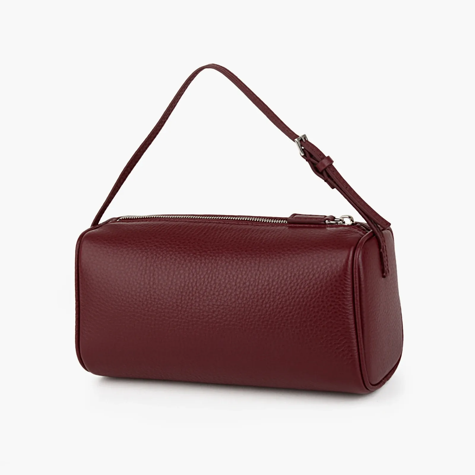 Matna Mini sac à main en cuir véritable pour femme, en cuir de veau entièrement grainé, sac bandoulière en forme de tonneau à bandoulière initiée 14