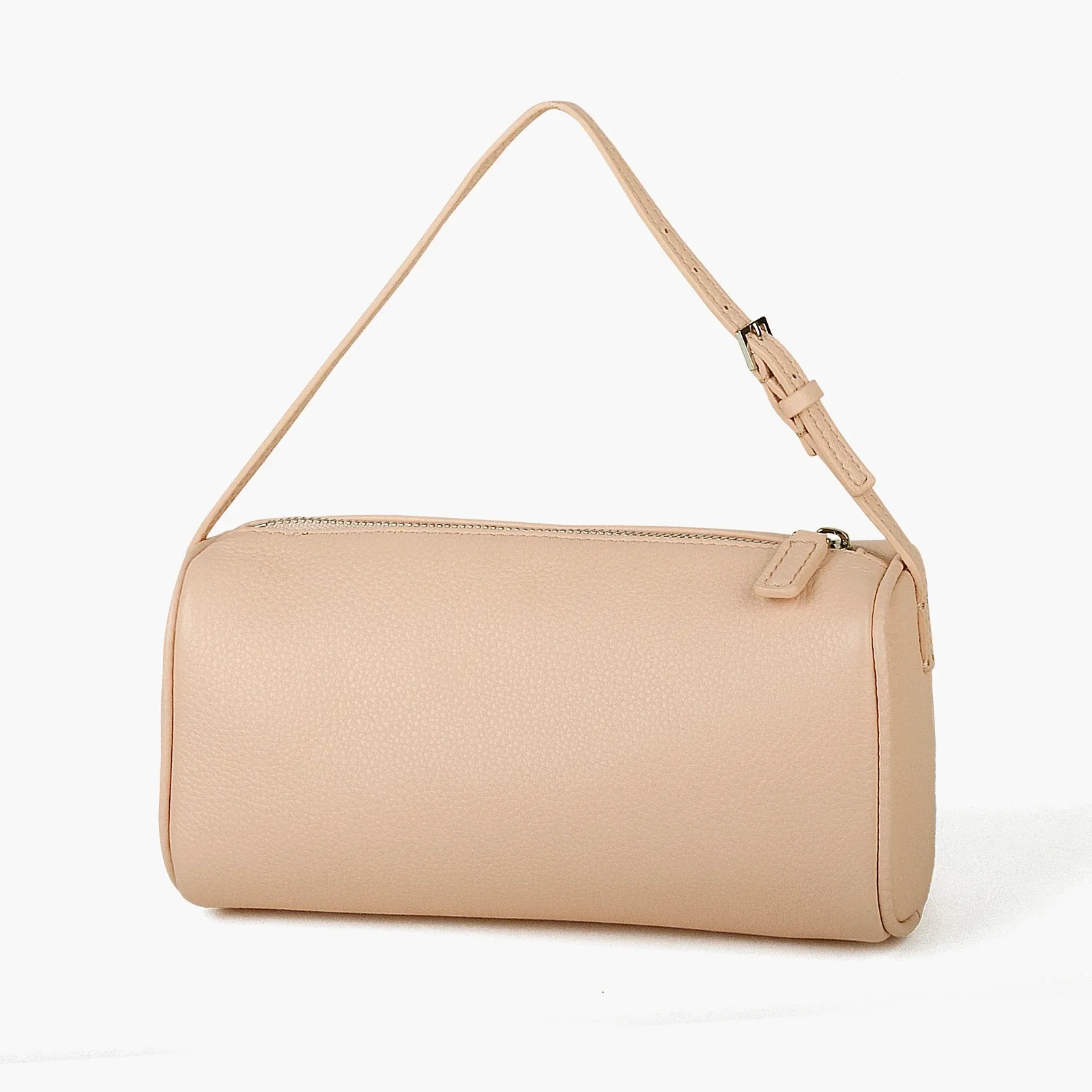 Matna Mini sac à main en cuir véritable pour femme, en cuir de veau entièrement grainé, sac bandoulière en forme de tonneau à bandoulière initiée 15