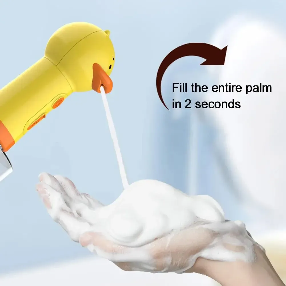 Distributeur de savon moussant électrique pour canard jaune, distributeur automatique de savon à main, pour chat et chien, accessoires de bain pour animaux de compagnie 5