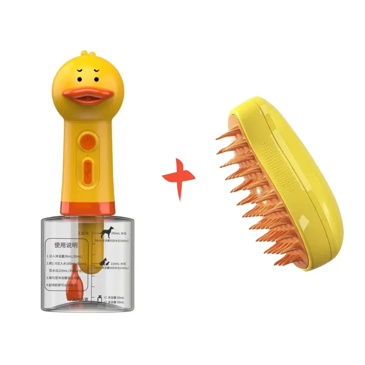 Distributeur de savon moussant électrique pour canard jaune, distributeur automatique de savon à main, pour chat et chien, accessoires de bain pour animaux de compagnie 7