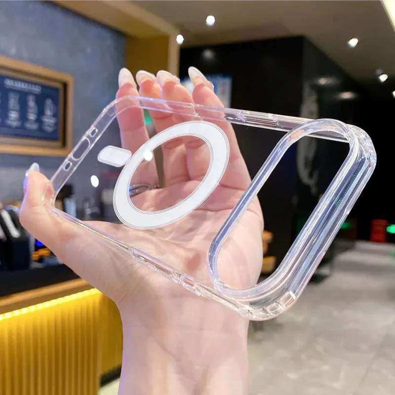 Coque transparente d'origine pour MagSafe, compatible avec les modèles Apple iPhone 18, 17 Air, 16E, 15, 14, 13, 12, Mini, 11 Pro Max et Plus, avec fonction de chargement sans fil magnétique. 3