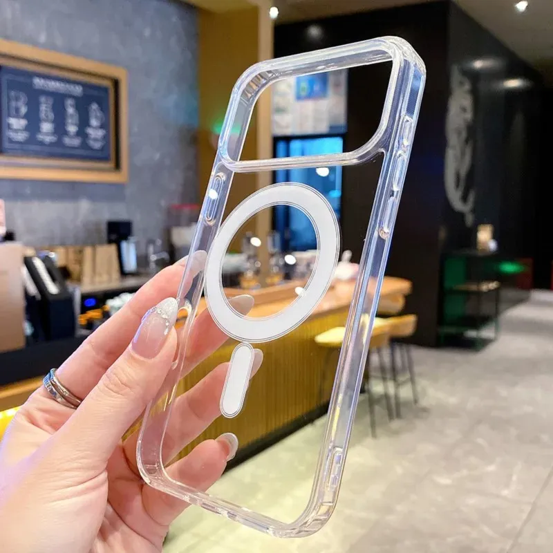Coque transparente d'origine pour MagSafe, compatible avec les modèles Apple iPhone 18, 17 Air, 16E, 15, 14, 13, 12, Mini, 11 Pro Max et Plus, avec fonction de chargement sans fil magnétique. 2