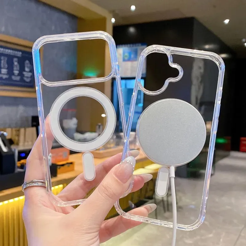 Coque transparente d'origine pour MagSafe, compatible avec les modèles Apple iPhone 18, 17 Air, 16E, 15, 14, 13, 12, Mini, 11 Pro Max et Plus, avec fonction de chargement sans fil magnétique. 4