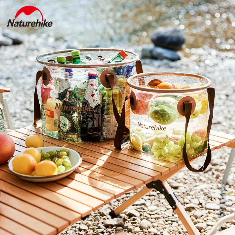 Seau rond pliable de 20 L, pour barbecue en plein air, voyage, conteneur d'eau pliable, seau de rangement, équipement de camping 2