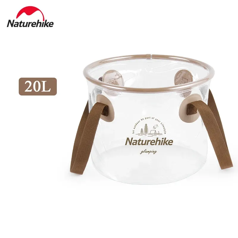 Seau rond pliable de 20 L, pour barbecue en plein air, voyage, conteneur d'eau pliable, seau de rangement, équipement de camping 7