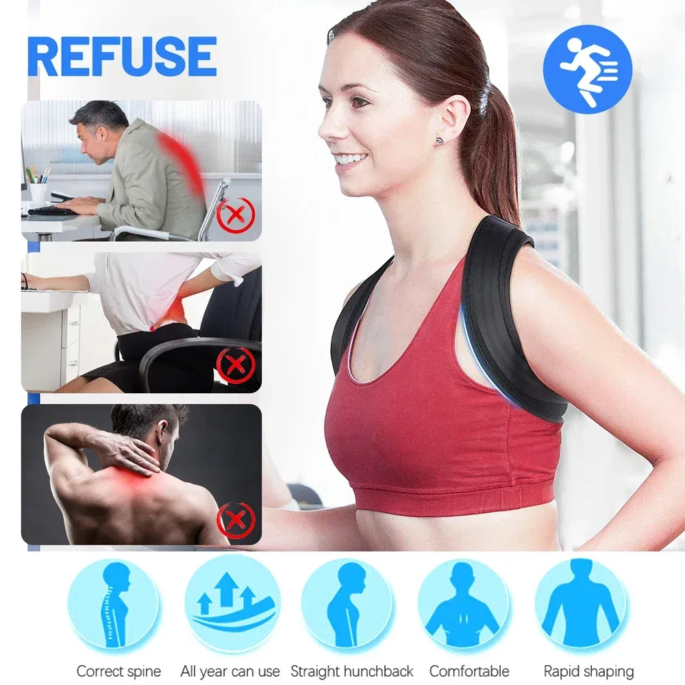 Correcteur de posture pour femmes et hommes – Attelle dorsale réglable pour l'alignement de la colonne vertébrale 5
