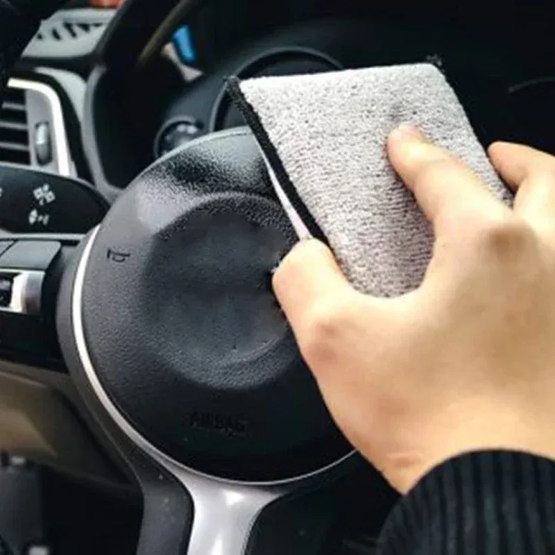 Éponge en microfibre double face pour le nettoyage du cuir automobile, lot de 2 à 10 pièces 2