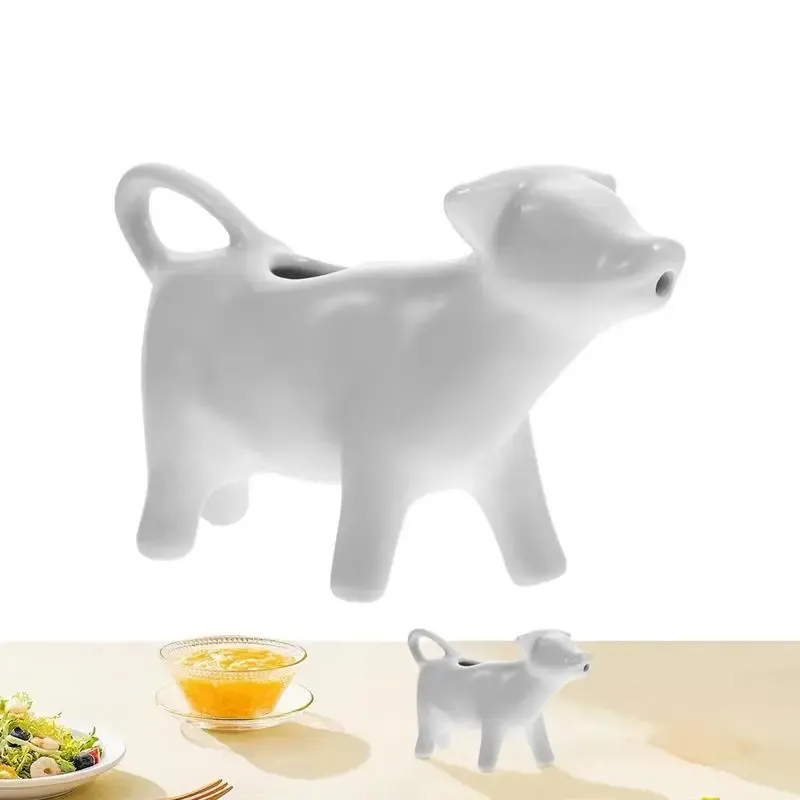 Pichet à lait en céramique en forme de vache, mini saucière et verseur 5